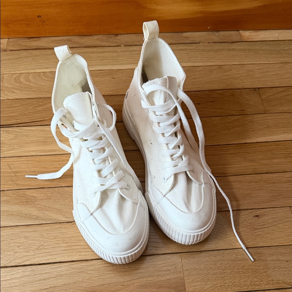 Primark White Canvas High-Top Sneakers